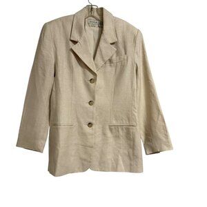 NWOT Ann Taylor Long Silk Cream Blazer SZ 12 Quiet‎ Luxury Sustainable